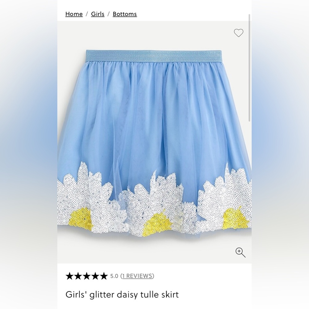 Crewcuts AI445 girls size 12 Light Blue Daisy Tulle Skirt